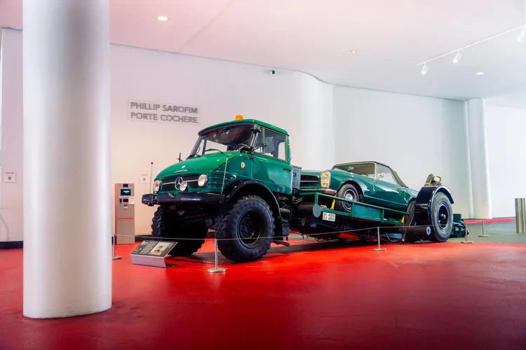 This 1966 Mercedes-Benz Unimog takes center stage at our entrance…