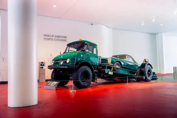 This 1966 Mercedes-Benz Unimog takes center stage at our entrance…